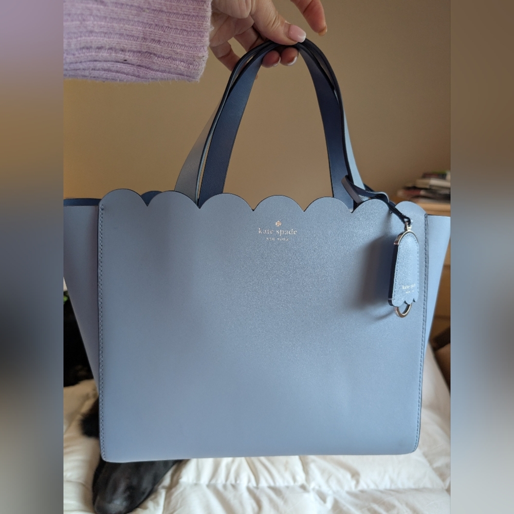 Kate Spade Light Blue Scalloped Tote
